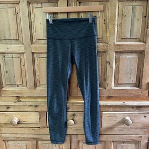 Lululemon Size 4 Wunder Under Hi-Rise Tight Luxtreme 25" Heathered‎ Black Crop